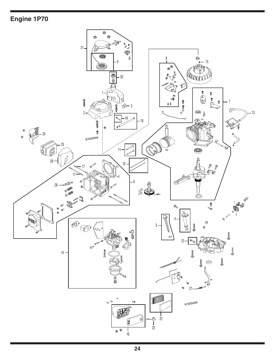 Engine 1p70 | Cub Cadet 54M User Manual | Page 24 / 28