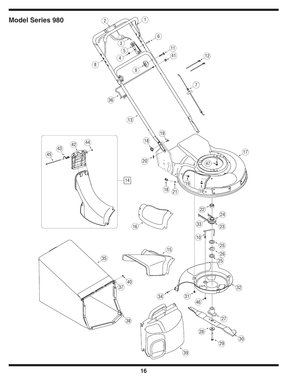 Model series 980 | Cub Cadet 980 User Manual | Page 16 / 20