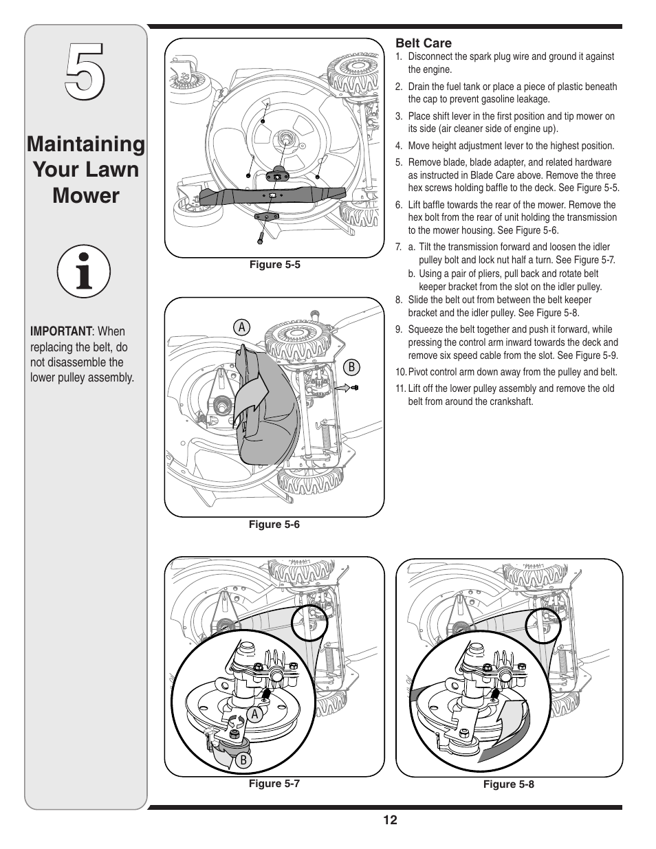 Maintaining your lawn mower | Cub Cadet 990 User Manual | Page 12 / 24