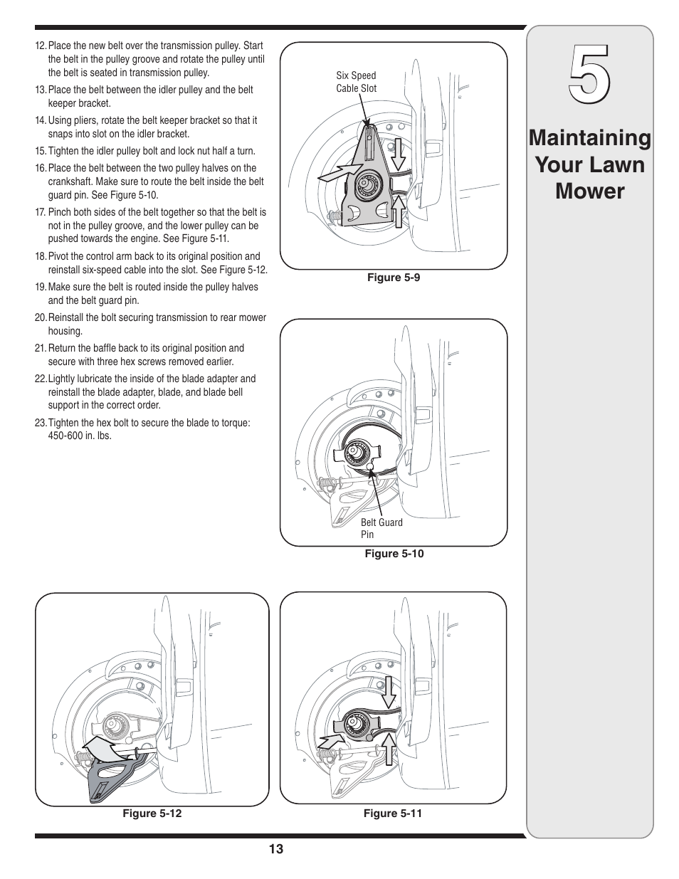 Maintaining your lawn mower | Cub Cadet 990 User Manual | Page 13 / 24