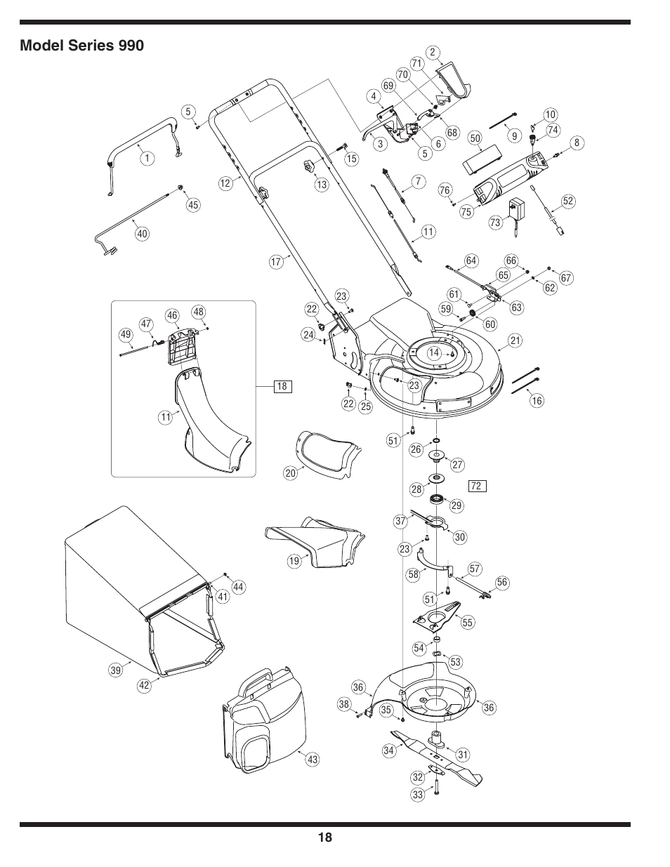 Model series 990 | Cub Cadet 990 User Manual | Page 18 / 24