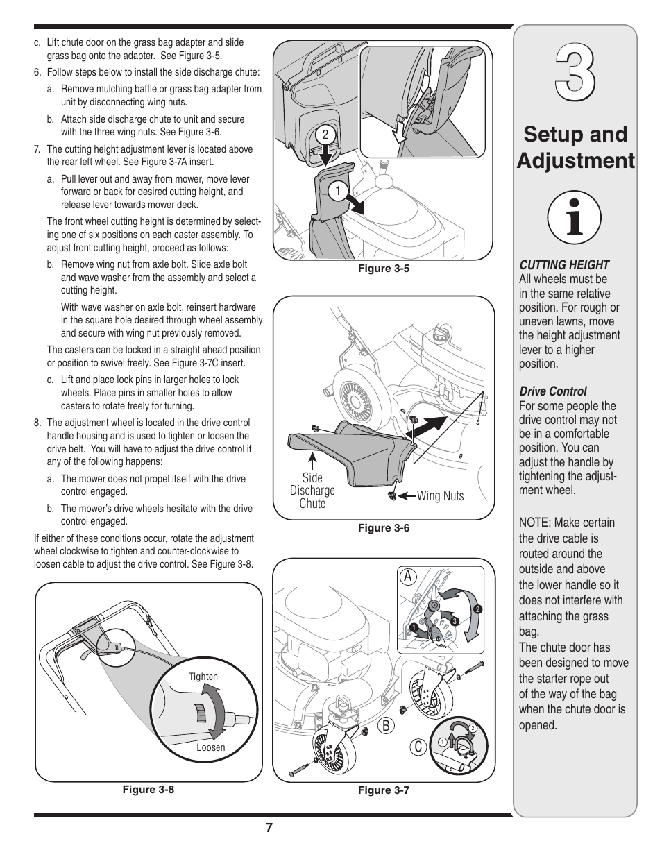 Setup and adjustment | Cub Cadet 990 User Manual | Page 7 / 24