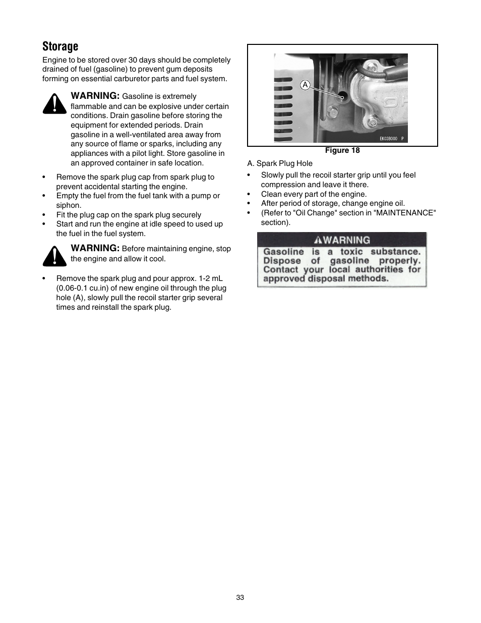 Storage | Cub Cadet 997 User Manual | Page 33 / 36