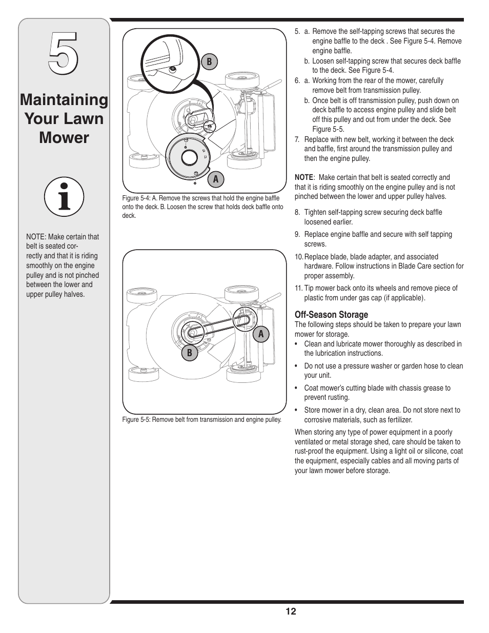 Maintaining your lawn mower | Cub Cadet 18M User Manual | Page 12 / 32