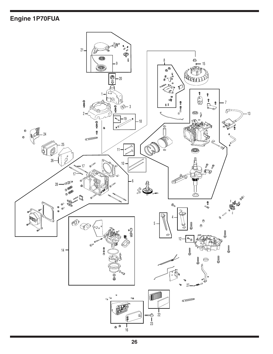 Engine 1p0fua | Cub Cadet 18M User Manual | Page 26 / 32