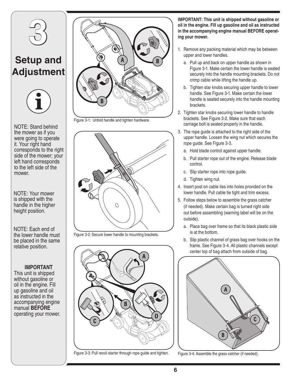 Setup and adjustment | Cub Cadet 18M User Manual | Page 6 / 32