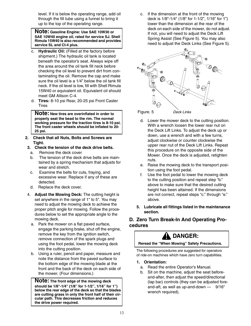 Danger | Cub Cadet 6 Fabricated Deck User Manual | Page 13 / 32