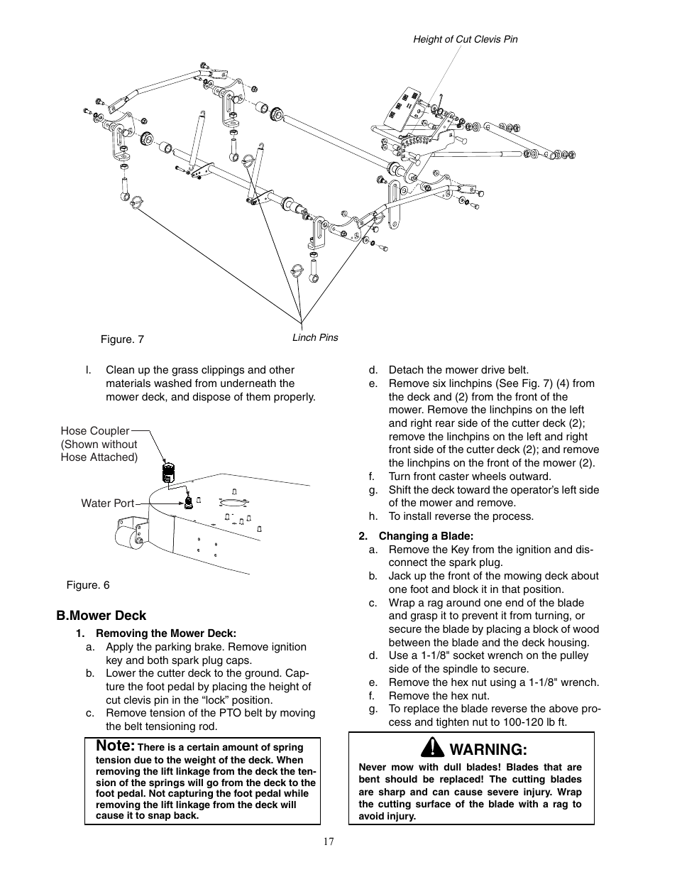 Warning | Cub Cadet 6 Fabricated Deck User Manual | Page 17 / 32