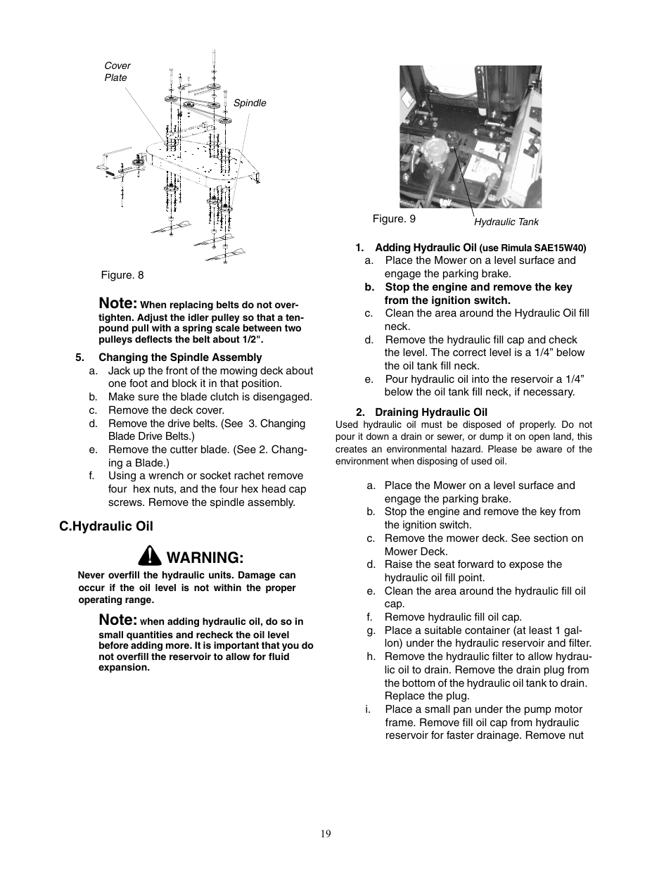 Warning | Cub Cadet 7 Fabricated Deck User Manual | Page 19 / 36