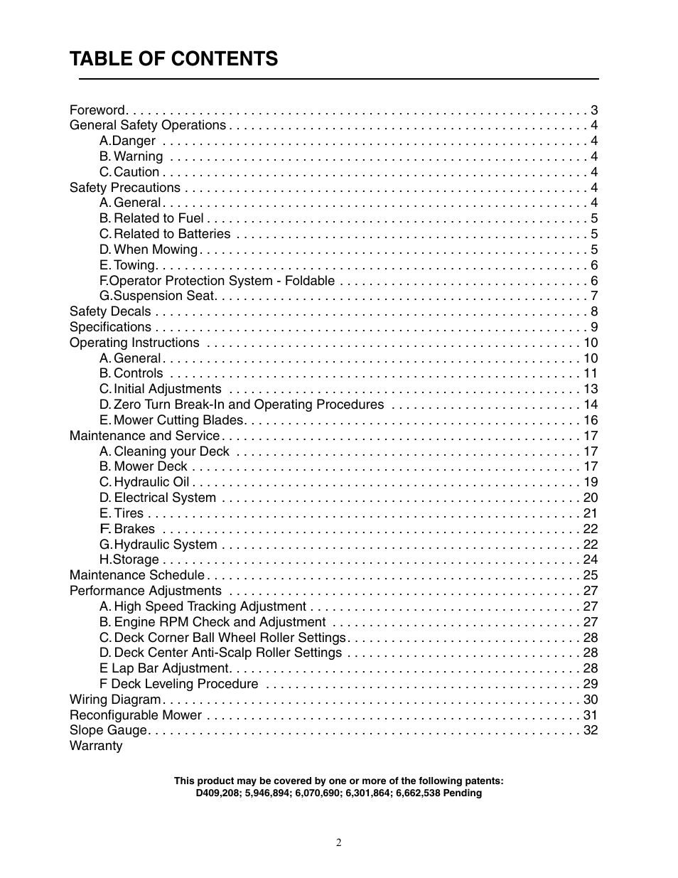 Cub Cadet 7 Fabricated Deck User Manual | Page 2 / 36