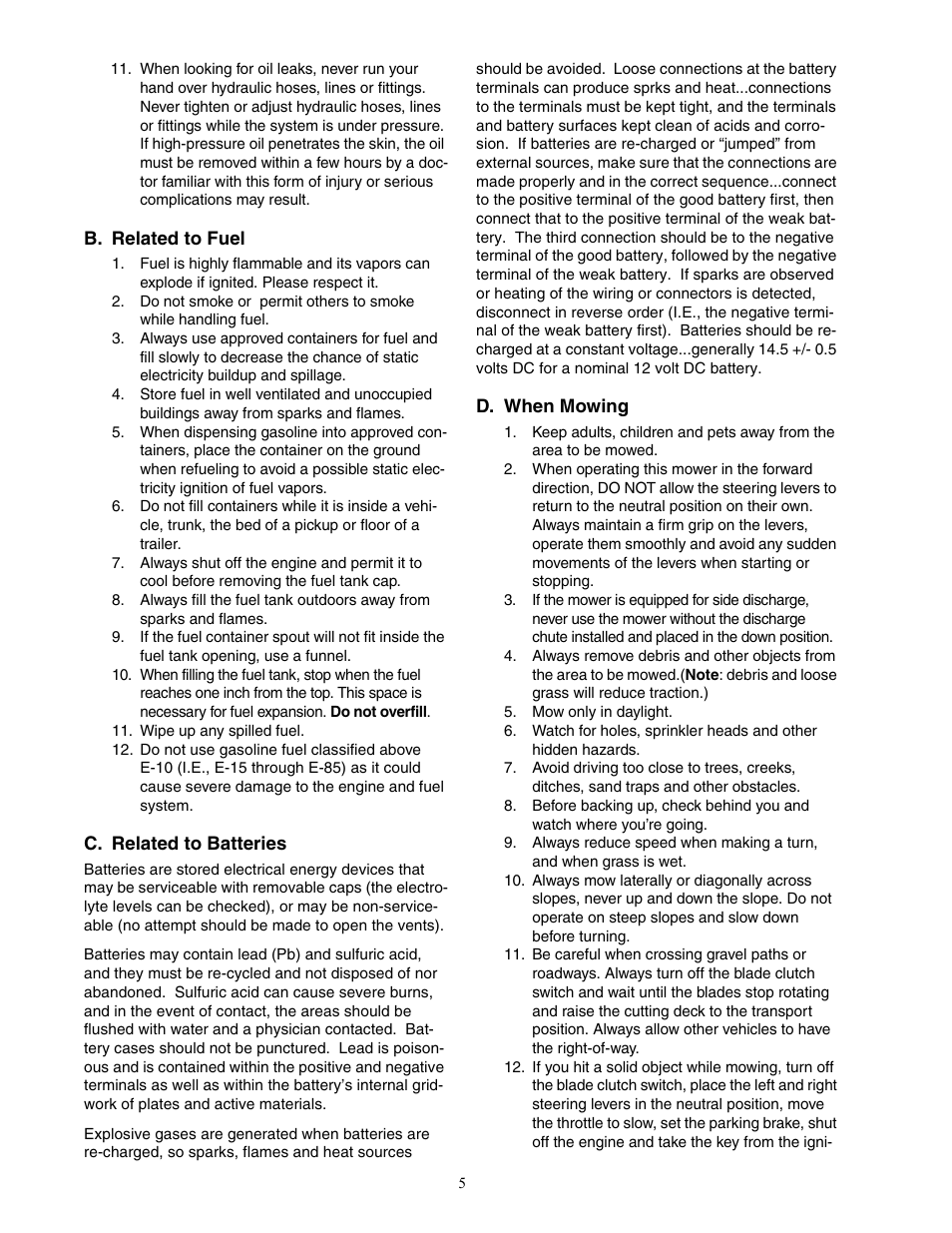 Cub Cadet 7 Fabricated Deck User Manual | Page 5 / 36