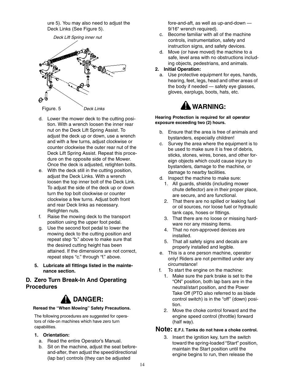 Danger, Warning | Cub Cadet 7 Fabricated Deck User Manual | Page 14 / 32