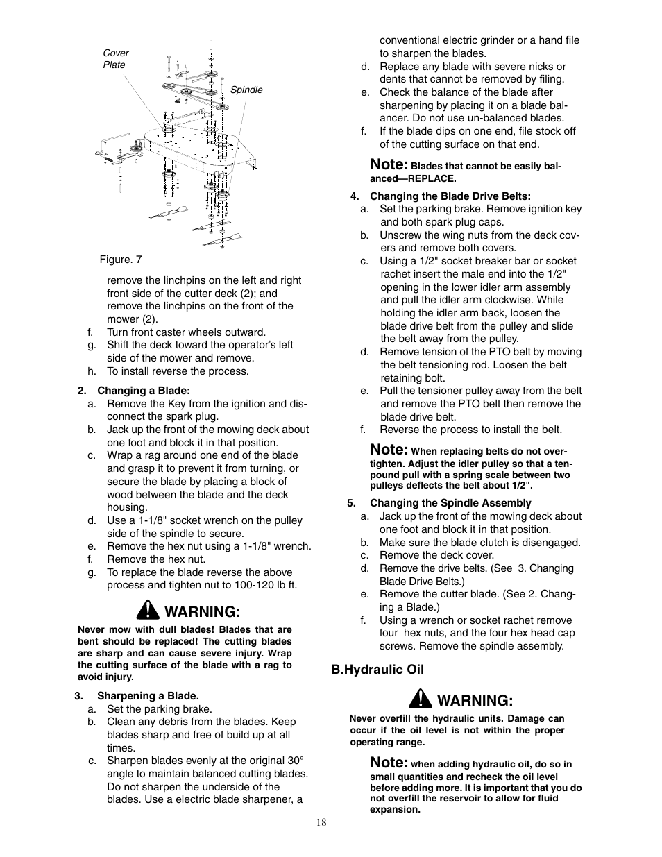 Warning | Cub Cadet 7 Fabricated Deck User Manual | Page 18 / 32