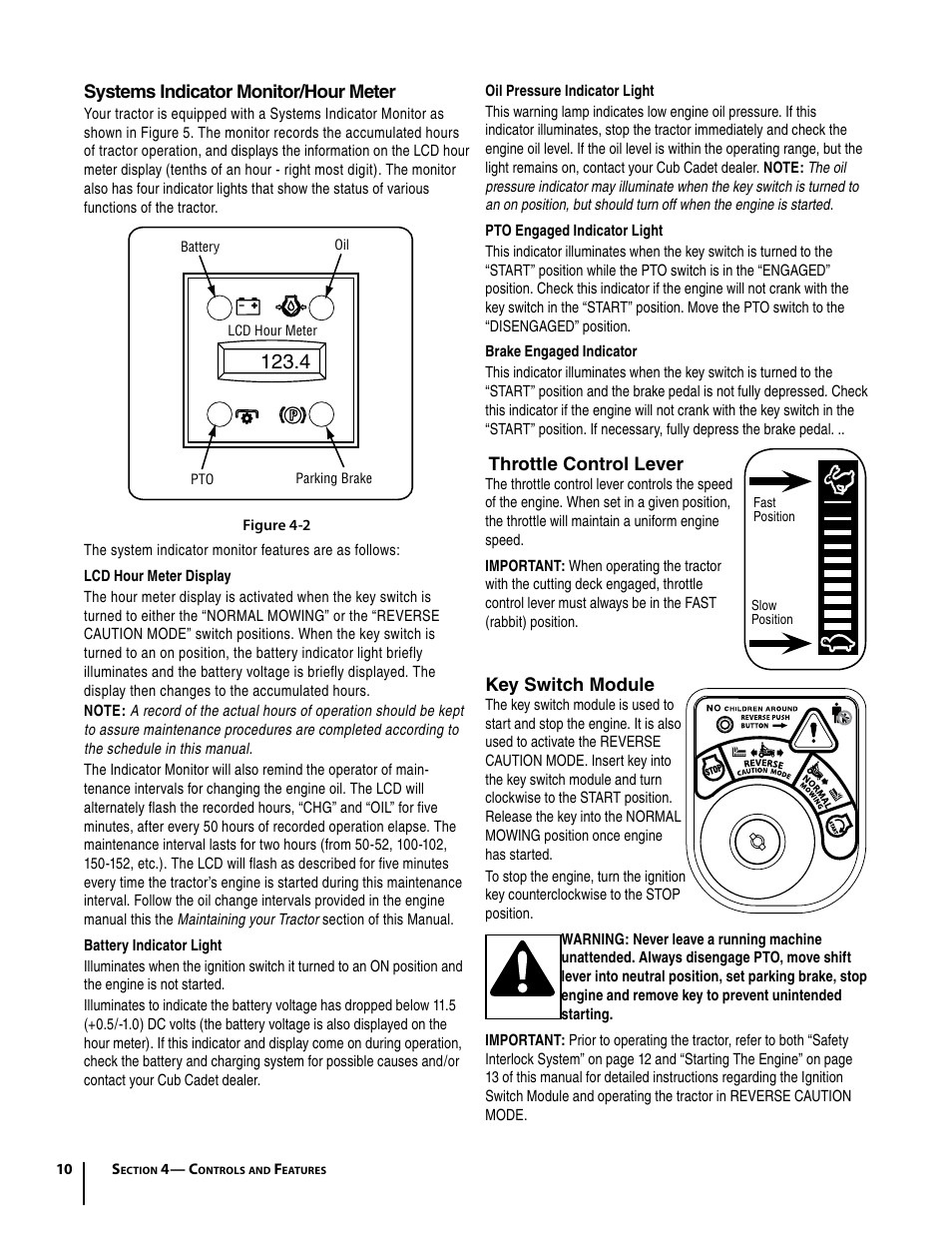 Cub Cadet I1042 User Manual | Page 10 / 56