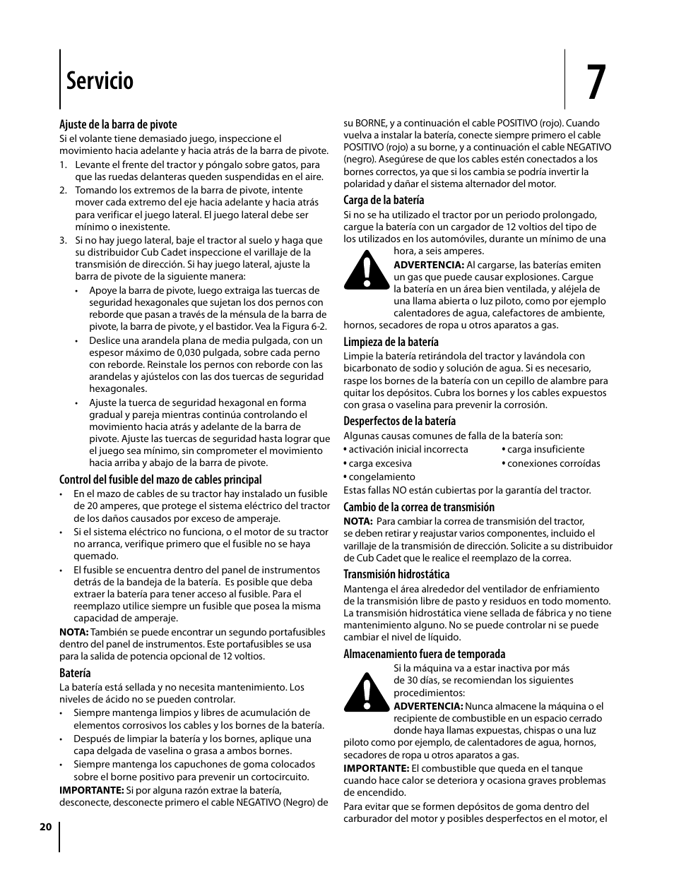 Servicio | Cub Cadet I1042 User Manual | Page 48 / 56