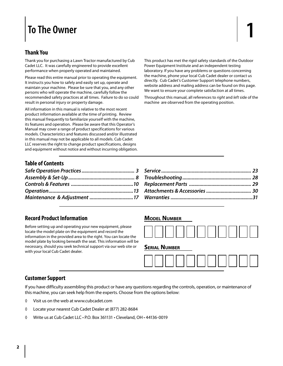 Cub Cadet i1050 User Manual | Page 2 / 32