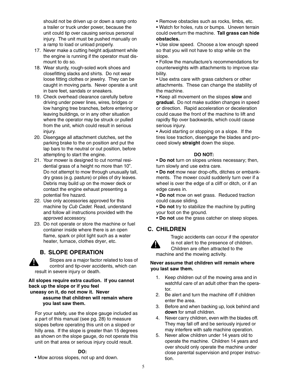 Cub Cadet 23HP Z-Force 50 User Manual | Page 5 / 32