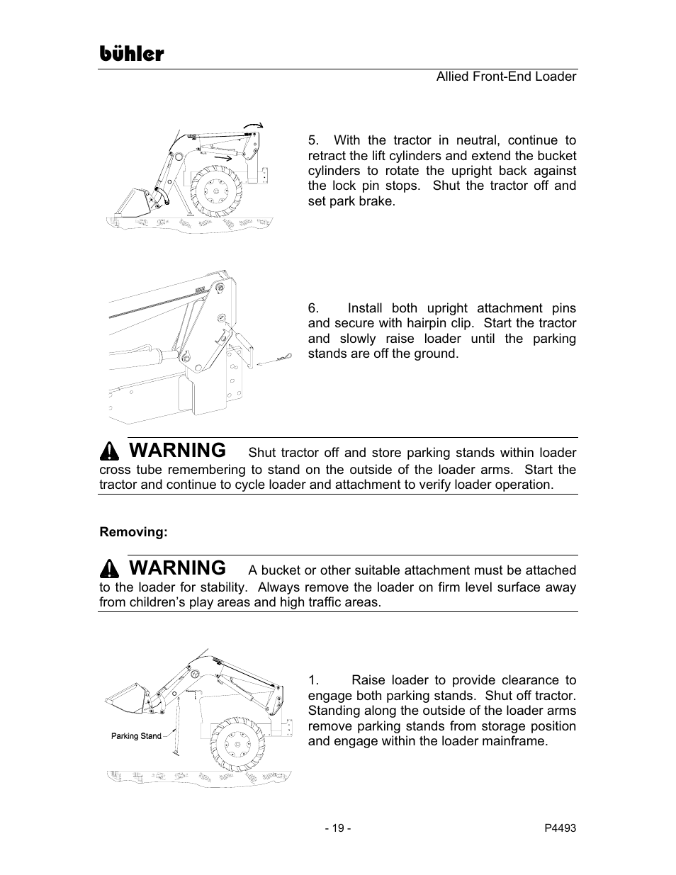 Bühler, Warning | Buhler 2895E User Manual | Page 21 / 46