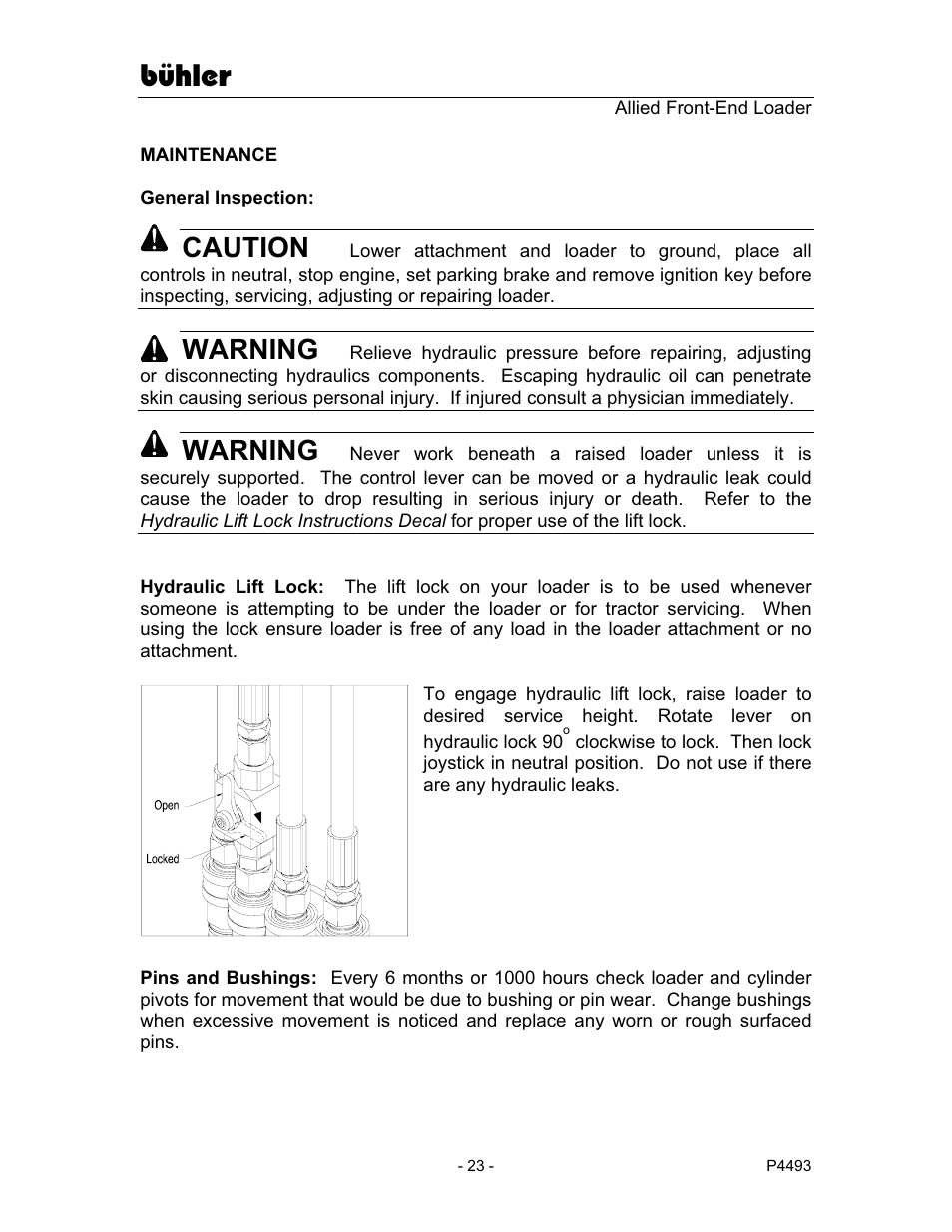 Bühler, Caution, Warning | Buhler 2895E User Manual | Page 25 / 46