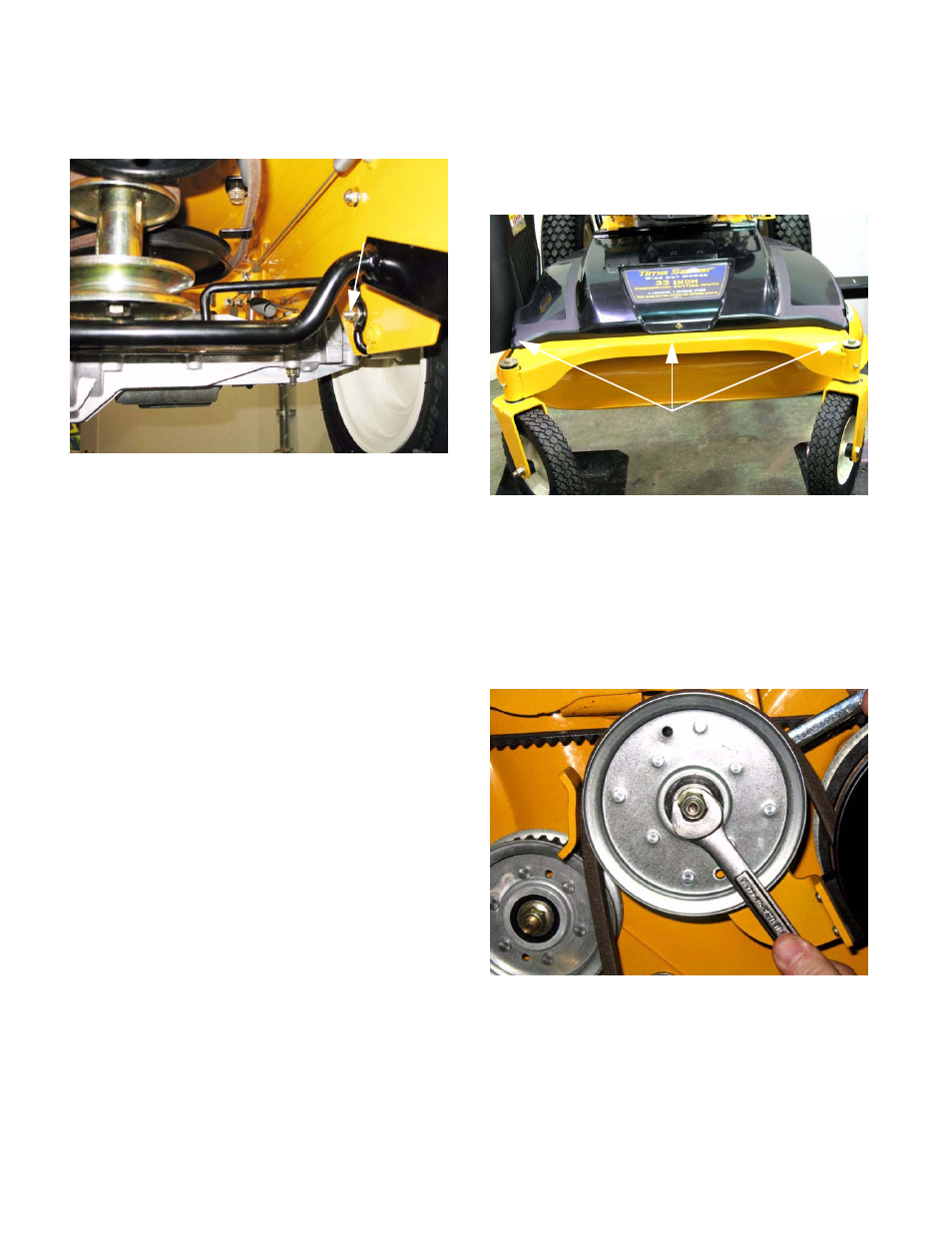 Deck timing belt, To service the deck timing belt | Cub Cadet 33" Wide Area User Manual | Page 24 / 29