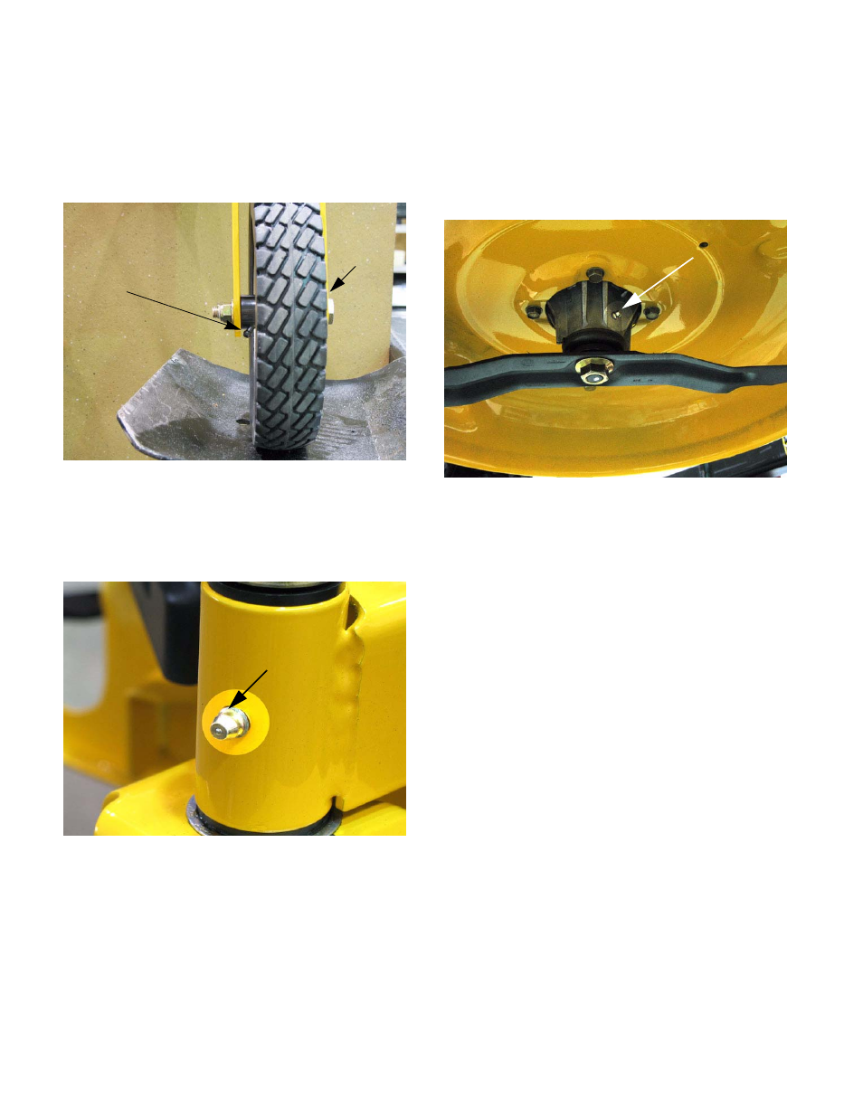 Front casters, Spindles | Cub Cadet 33" Wide Area User Manual | Page 7 / 29