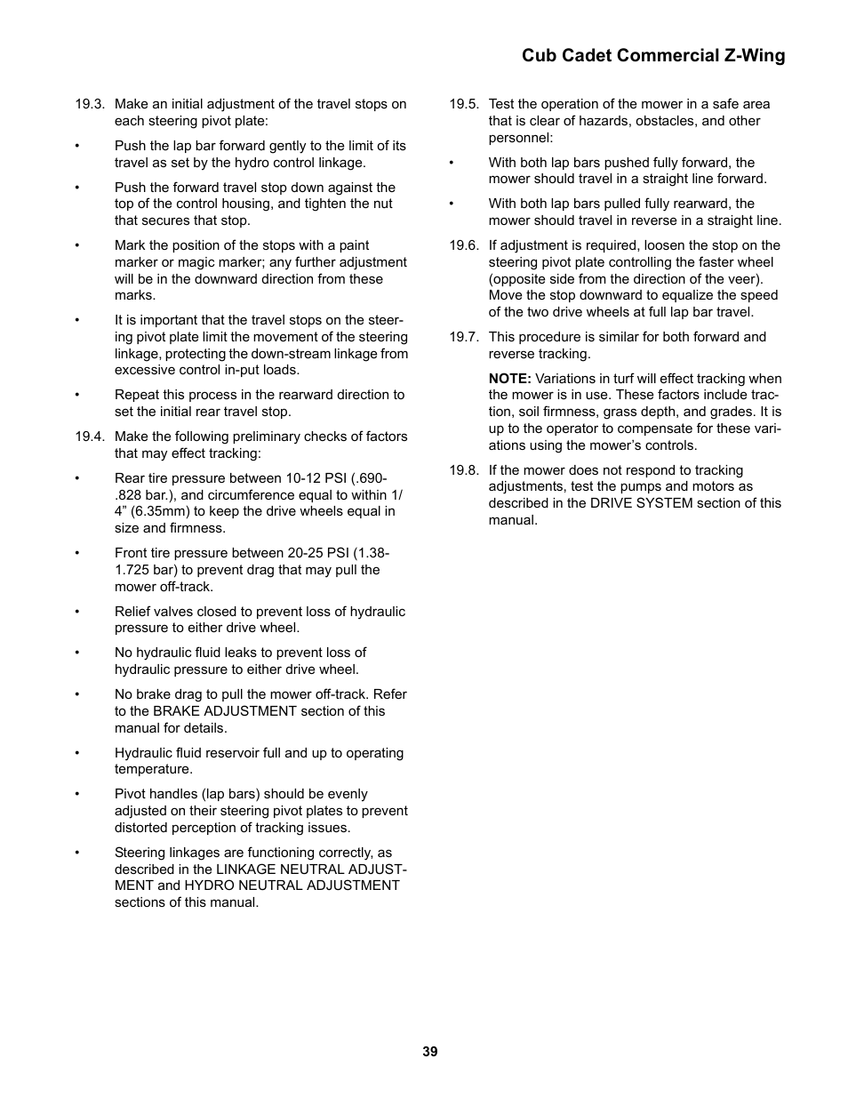 Cub cadet commercial z-wing | Cub Cadet Z-Wing User Manual | Page 43 / 88