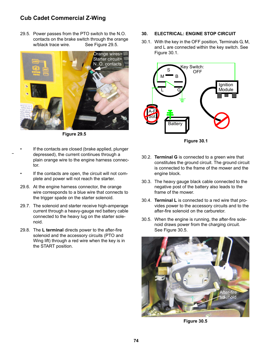 Electrical: engine stop circuit, Cub cadet commercial z-wing | Cub Cadet Z-Wing User Manual | Page 78 / 88