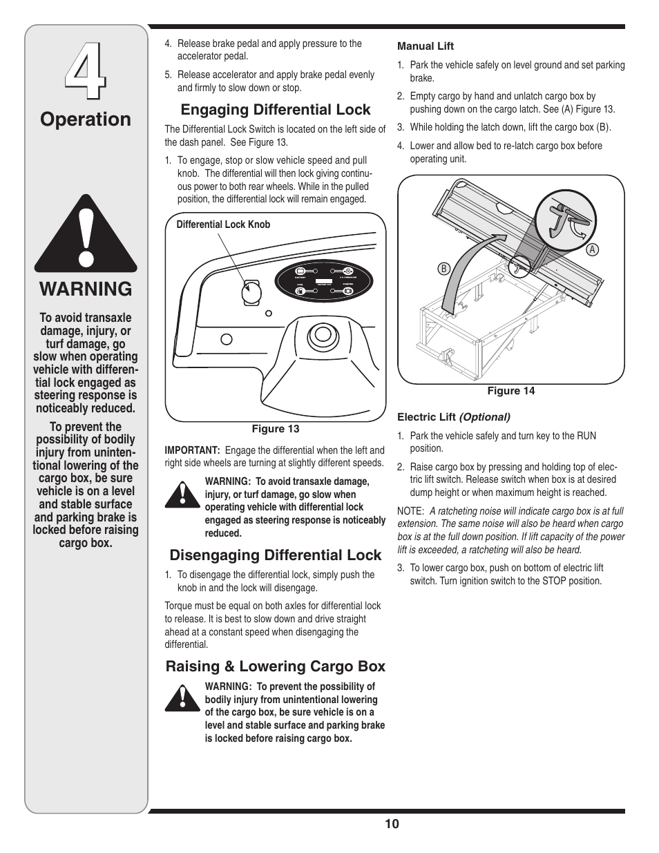 Operation warning | Cub Cadet 435D User Manual | Page 10 / 24