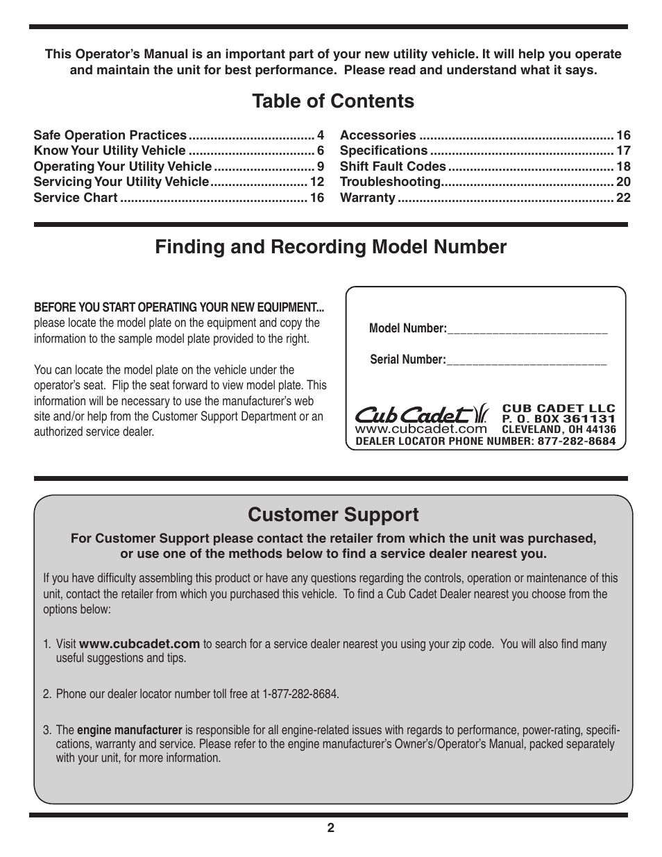 Cub Cadet 435D User Manual | Page 2 / 24