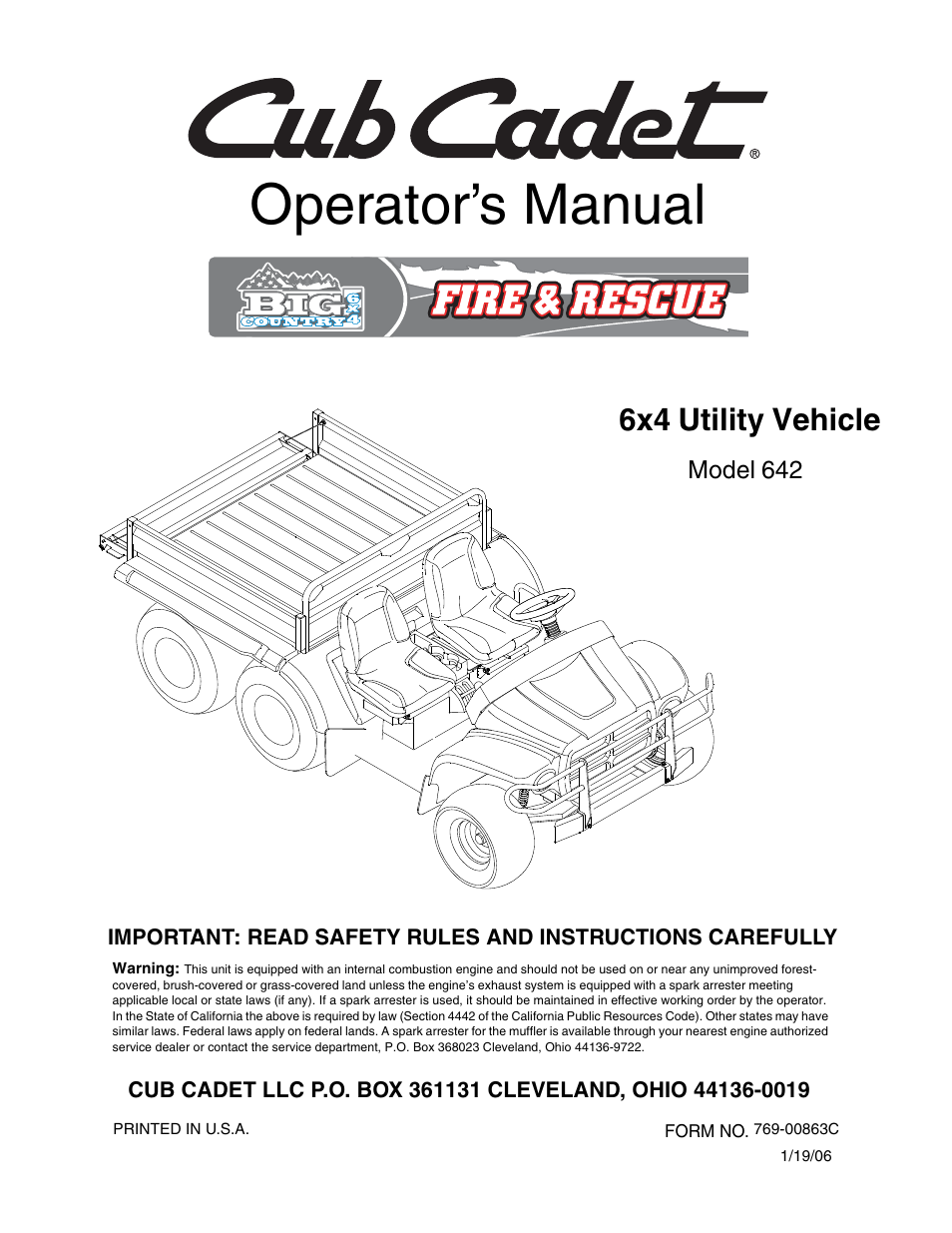 Cub Cadet 642 User Manual | 24 pages
