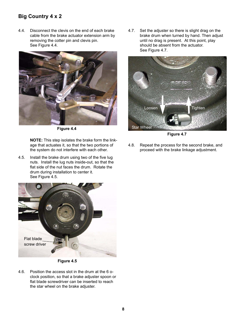 Big country 4 x 2 | Cub Cadet 4 x 2 Big Country - Steel Bed User Manual | Page 12 / 38