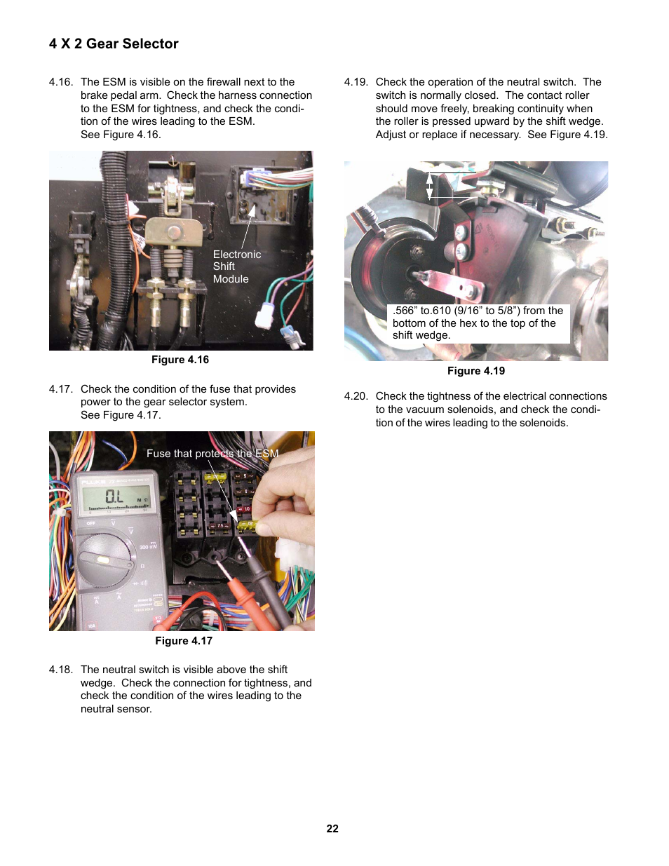 4 x 2 gear selector | Cub Cadet 4 x 2 Big Country - Steel Bed User Manual | Page 26 / 38