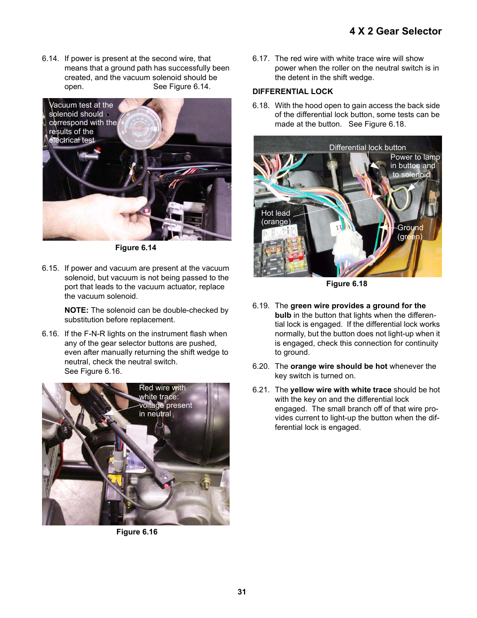 Differential lock, 4 x 2 gear selector | Cub Cadet 4 x 2 Big Country - Steel Bed User Manual | Page 35 / 38