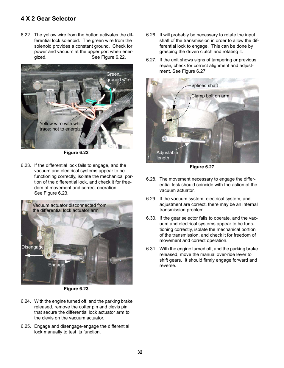 4 x 2 gear selector | Cub Cadet 4 x 2 Big Country - Steel Bed User Manual | Page 36 / 38