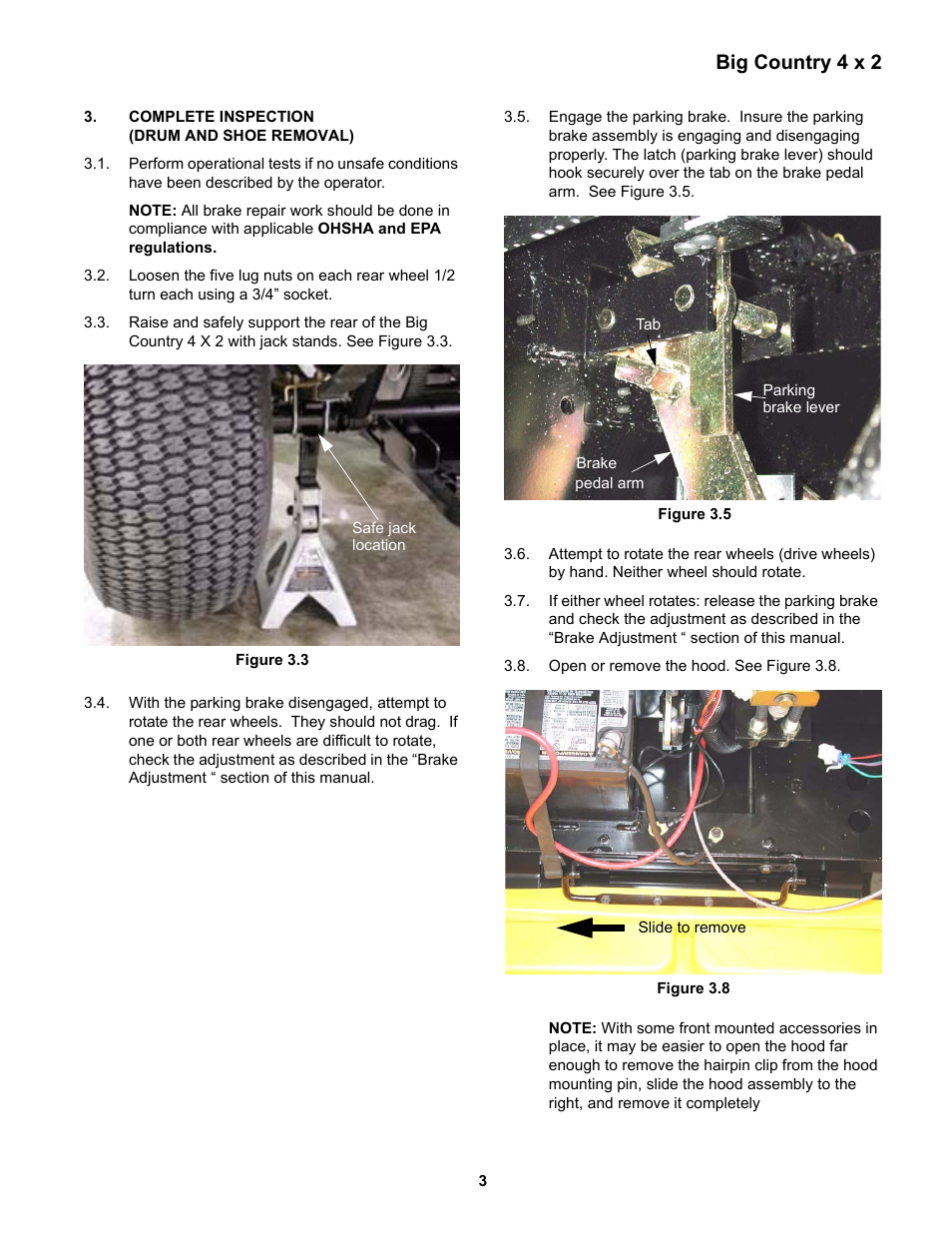 Complete inspection (drum and shoe removal), Big country 4 x 2 | Cub Cadet 4 x 2 Big Country - Steel Bed User Manual | Page 7 / 38