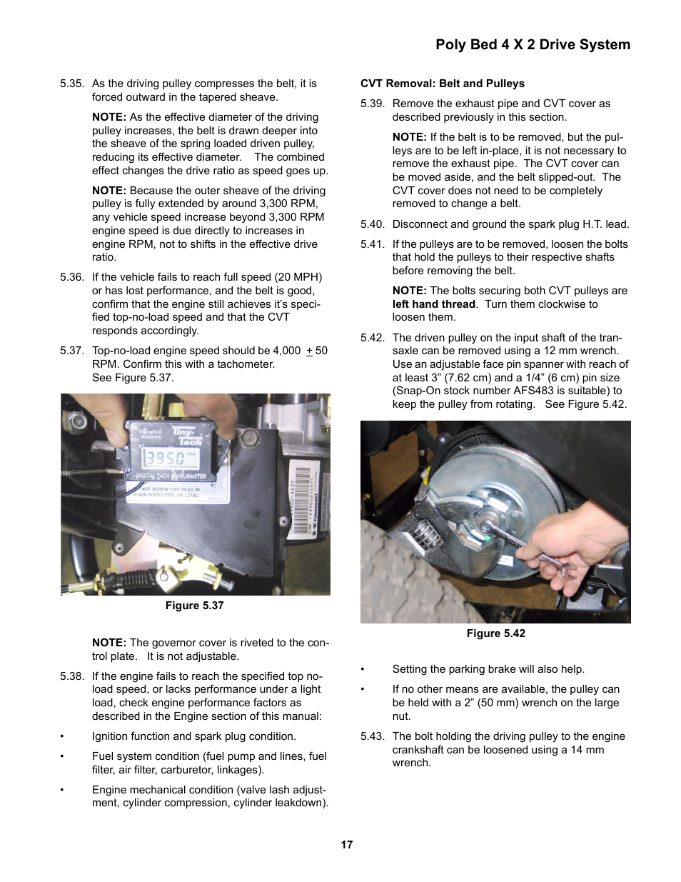 Poly bed 4 x 2 drive system | Cub Cadet 4 x 2 Big Country - Poly Bed & Steel Bed User Manual | Page 21 / 82