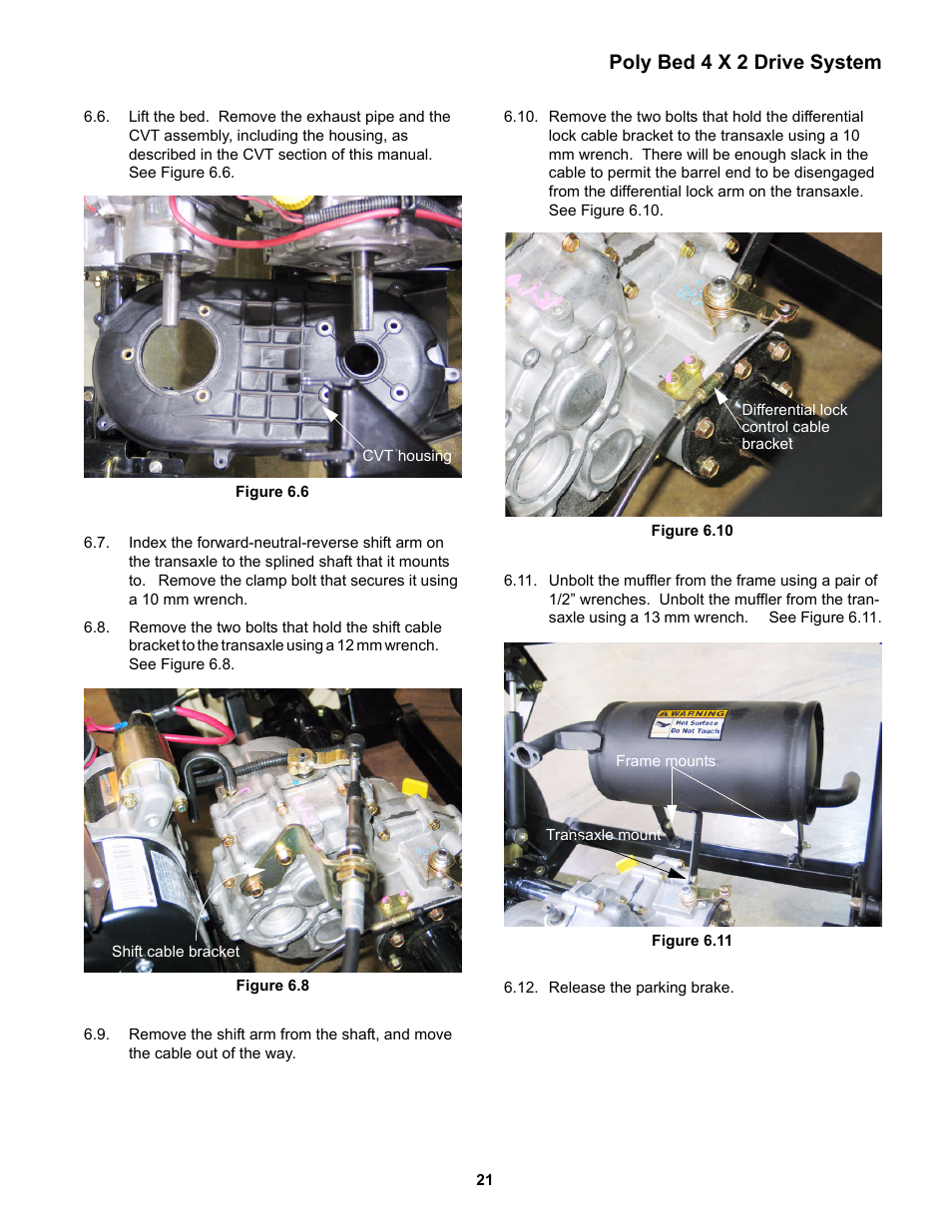 Poly bed 4 x 2 drive system | Cub Cadet 4 x 2 Big Country - Poly Bed & Steel Bed User Manual | Page 25 / 82
