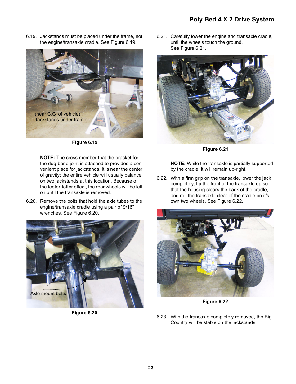 Poly bed 4 x 2 drive system | Cub Cadet 4 x 2 Big Country - Poly Bed & Steel Bed User Manual | Page 27 / 82