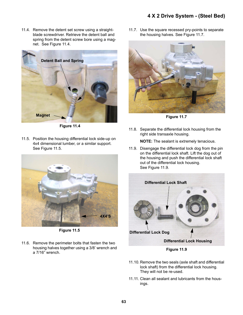 4 x 2 drive system - (steel bed) | Cub Cadet 4 x 2 Big Country - Poly Bed & Steel Bed User Manual | Page 67 / 82