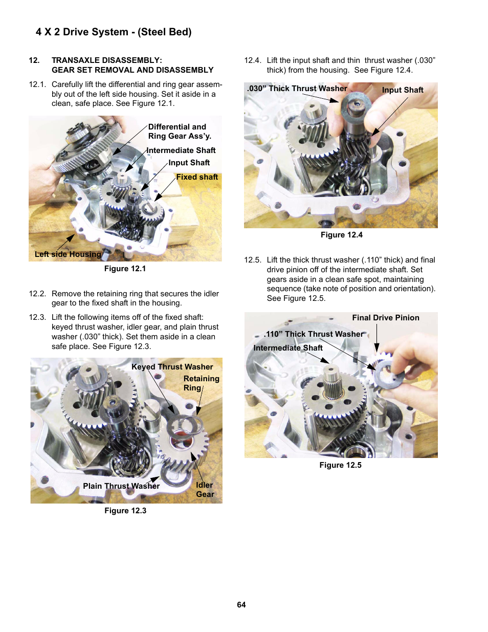 4 x 2 drive system - (steel bed) | Cub Cadet 4 x 2 Big Country - Poly Bed & Steel Bed User Manual | Page 68 / 82