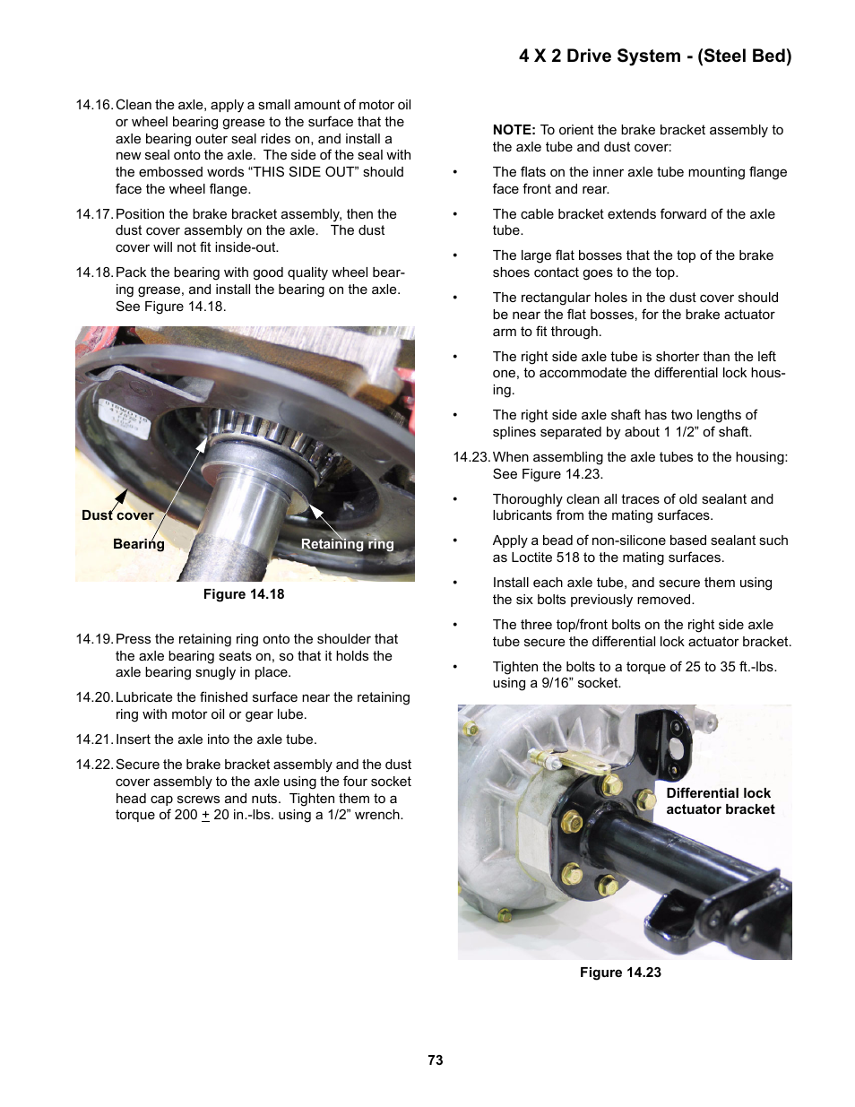 4 x 2 drive system - (steel bed) | Cub Cadet 4 x 2 Big Country - Poly Bed & Steel Bed User Manual | Page 77 / 82
