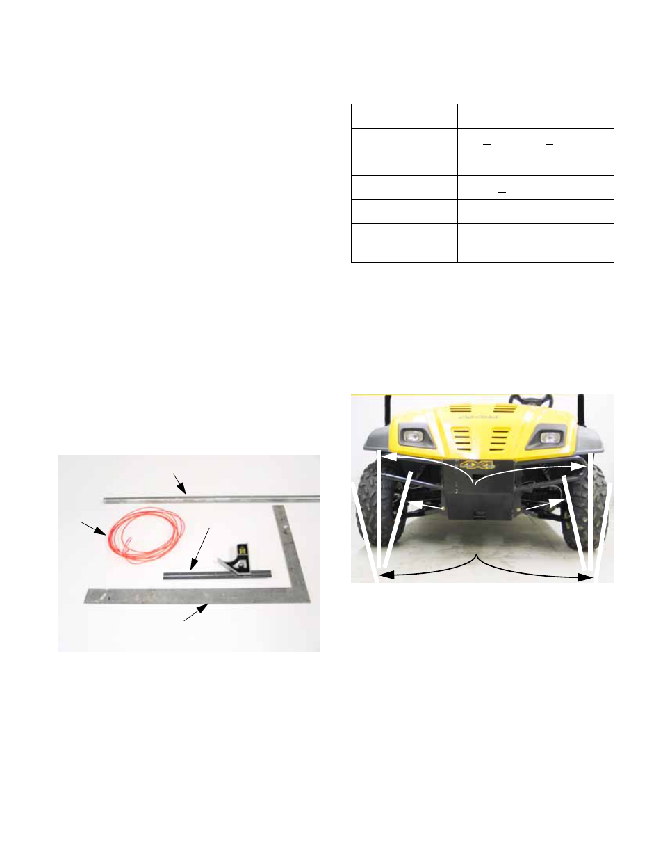 Front suspension alignment | Cub Cadet 4 x 4 Volunteer User Manual | Page 133 / 328