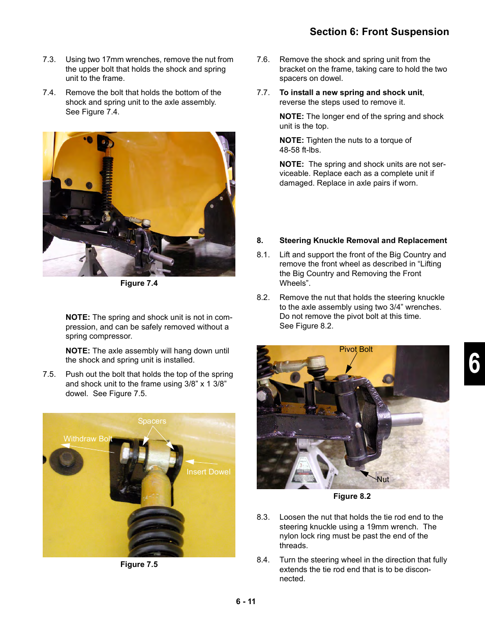 Steering knuckle removal and replacement | Cub Cadet 6 x 4 Big Country User Manual | Page 106 / 121