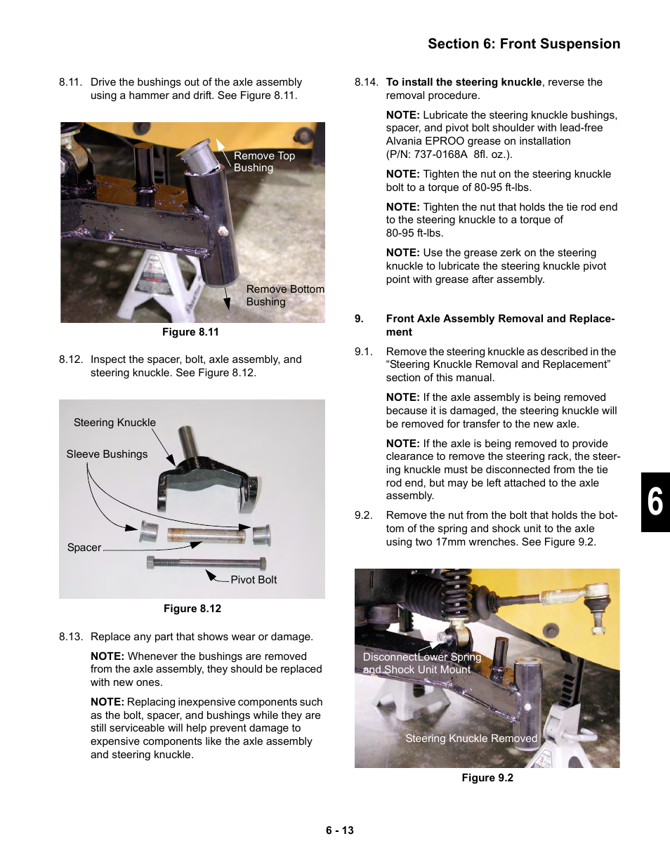 Front axle assembly removal and replacement | Cub Cadet 6 x 4 Big Country User Manual | Page 108 / 121