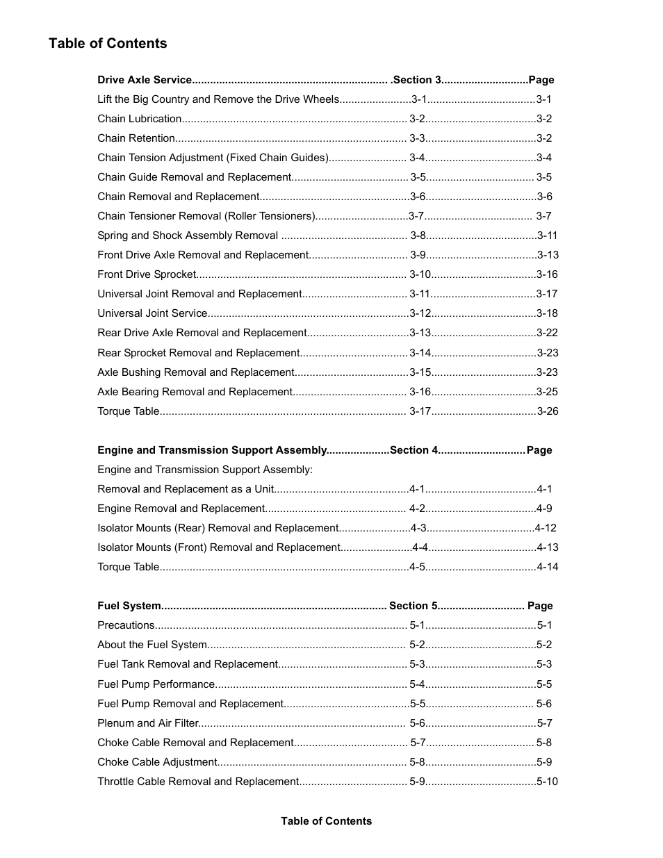 Cub Cadet 6 x 4 Big Country User Manual | Page 3 / 121