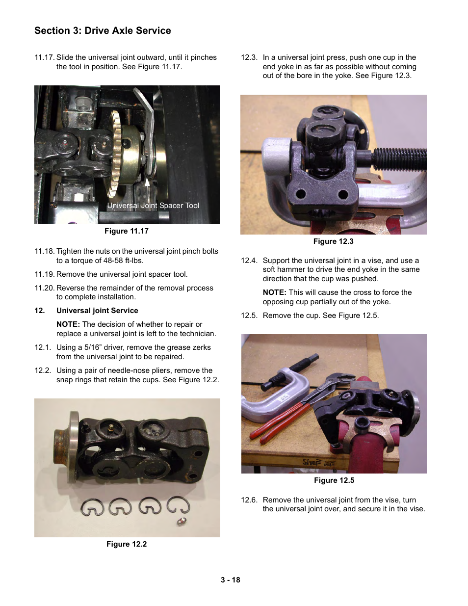 Universal joint service | Cub Cadet 6 x 4 Big Country User Manual | Page 61 / 121