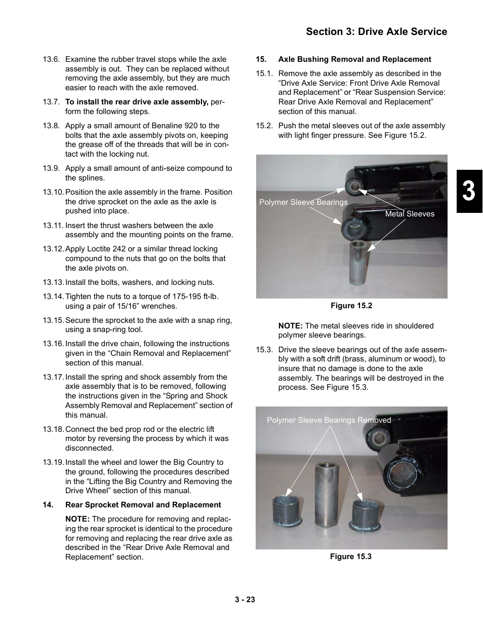 Rear sprocket removal and replacement | Cub Cadet 6 x 4 Big Country User Manual | Page 66 / 121