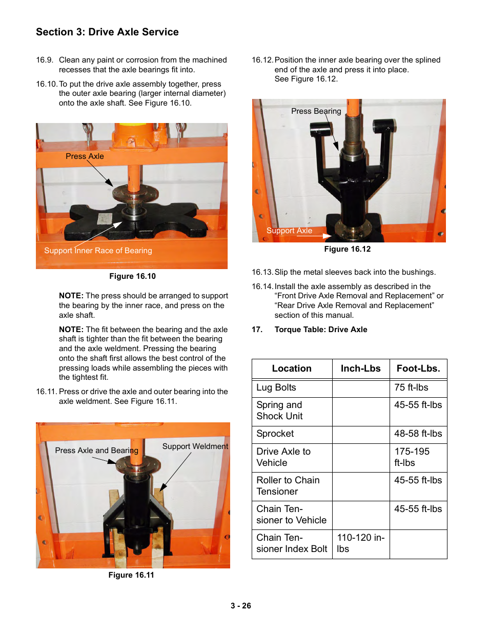 Torque table: drive axle | Cub Cadet 6 x 4 Big Country User Manual | Page 69 / 121