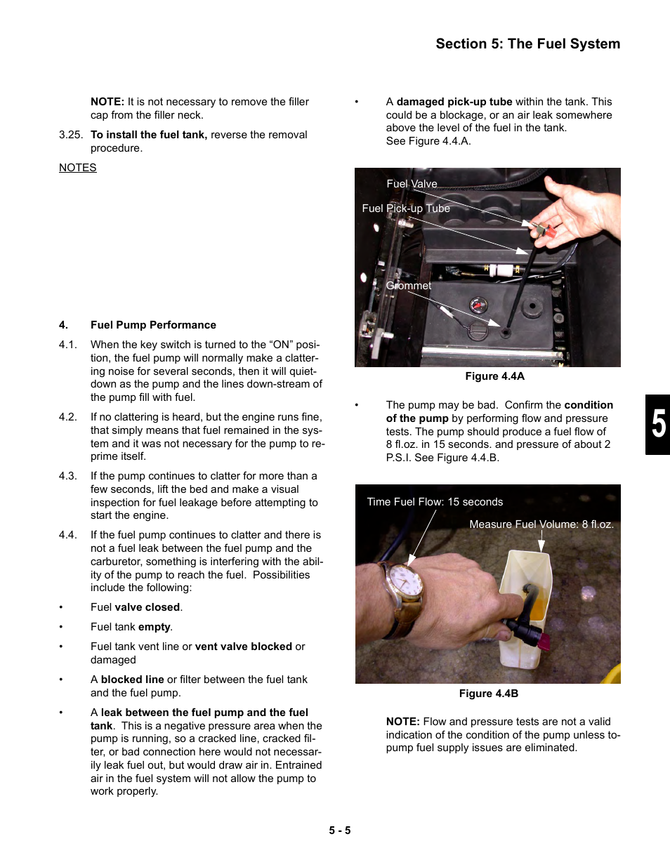 Fuel pump performance, Front suspension and steering component inspection | Cub Cadet 6 x 4 Big Country User Manual | Page 88 / 121
