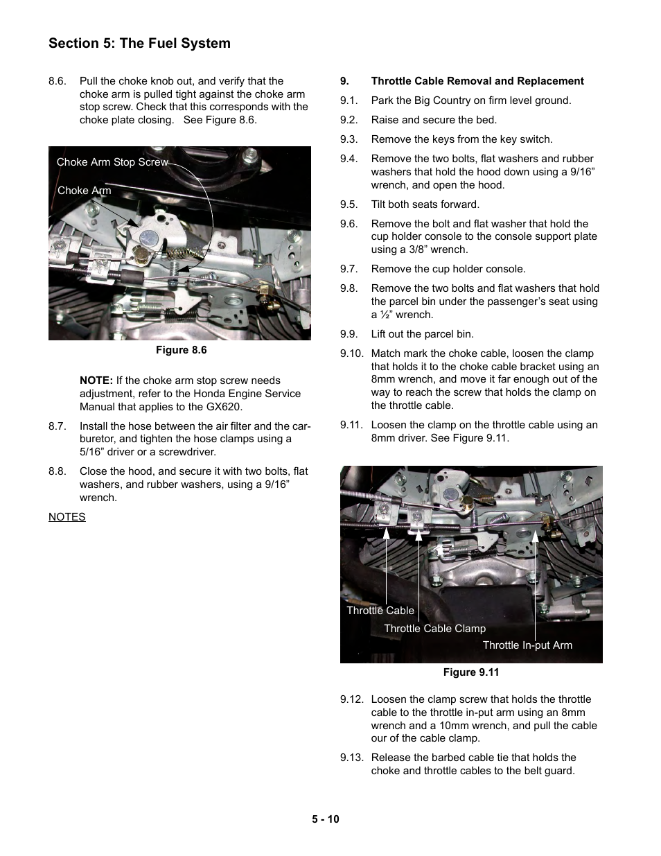 Throttle cable removal and replacement | Cub Cadet 6 x 4 Big Country User Manual | Page 93 / 121
